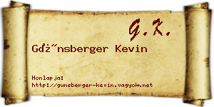 Günsberger Kevin névjegykártya