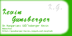 kevin gunsberger business card